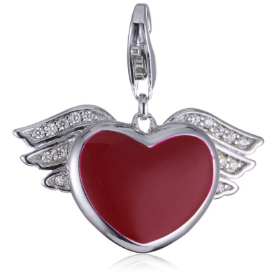 Esprit® 'Hearty Angel' Women's Sterling Silver Charm - Silver ESCH90881A000