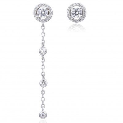 Gena.paris® 'The One' Women's Sterling Silver Drop Earrings - Silver GBO1529-W