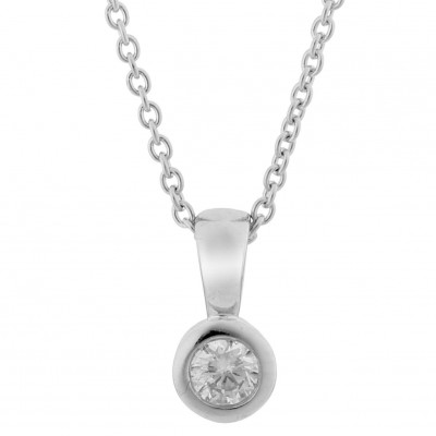 Orphelia® 'Rosalind' Women's Whitegold 18C Chain with Pendant - Silver KD-2030