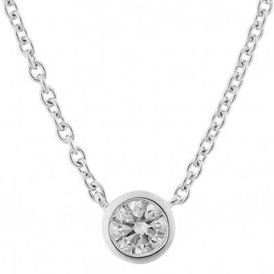 Orphelia® 'Alexandria' Women's Whitegold 18C Chain with Pendant - Silver KD-2033