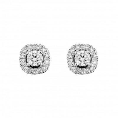 'Gilda' Women's Whitegold 18C Stud Earrings - Silver OD-5027
