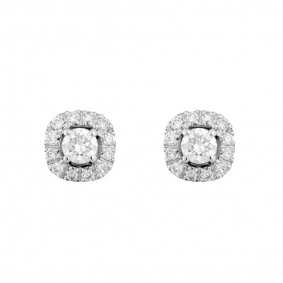 Orphelia® 'Gilda' Women's Whitegold 18C Stud Earrings - Silver OD-5028