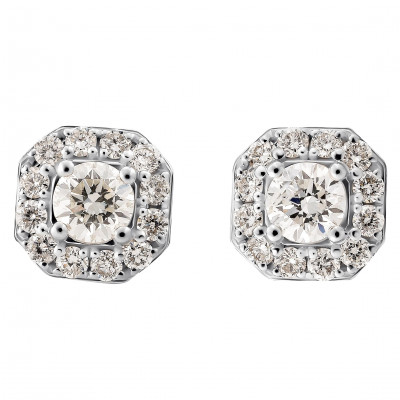 Orphelia® 'Amelina' Women's Whitegold 18C Stud Earrings - Silver OD-5031
