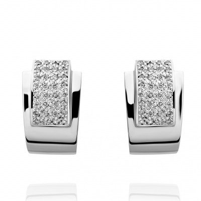 'Elina' Women's Whitegold 18C Clip Earrings - Silver OD-5272