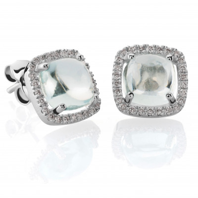 Orphelia® 'Alexandra' Women's Whitegold 18C Stud Earrings - Silver OD-5316