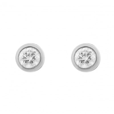 'Alexandria' Women's Whitegold 18C Stud Earrings - Silver OD-5330