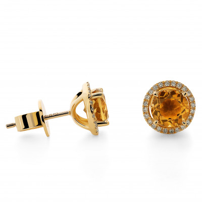 'Mattea' Women's Yellow gold 18C Stud Earrings - Gold OD-5340