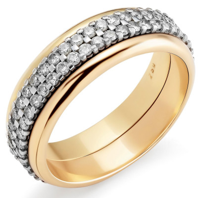 Women's Two-Tone 18C Ring - Silver/Gold RD-3016