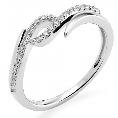 Orphelia® Women's Whitegold 18C Ring - Silver RD-3221