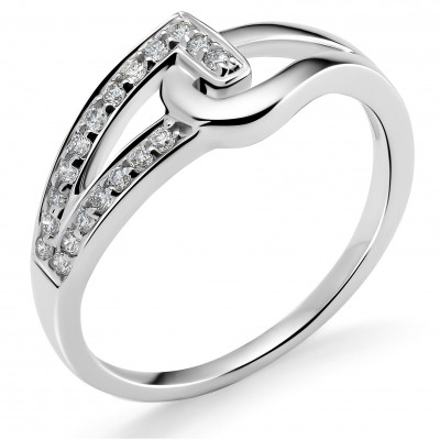 Orphelia® Women's Whitegold 18C Ring - Silver RD-3222
