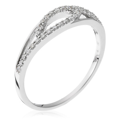 Orphelia® Women's Whitegold 18C Ring - Silver RD-3234