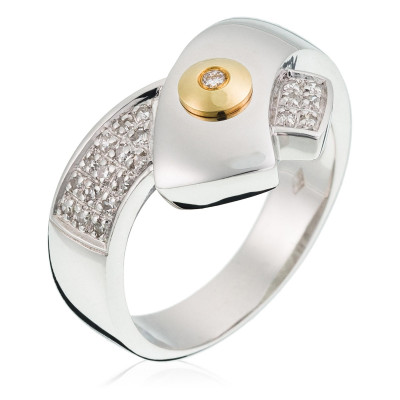 Women's Two-Tone 18C Ring - Silver/Gold RD-33012