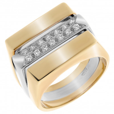 Women's Two-Tone 18C Ring - Silver/Gold RD-33017