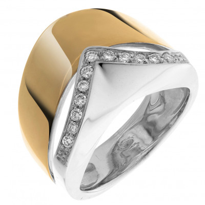 Orphelia® Women's Two-Tone 18C Ring - Silver/Gold RD-33018