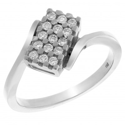 Orphelia® Women's Whitegold 18C Ring - Silver RD-33236