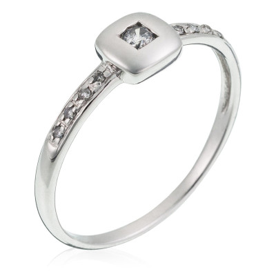 Orphelia® Women's Whitegold 18C Ring - Silver RD-33349
