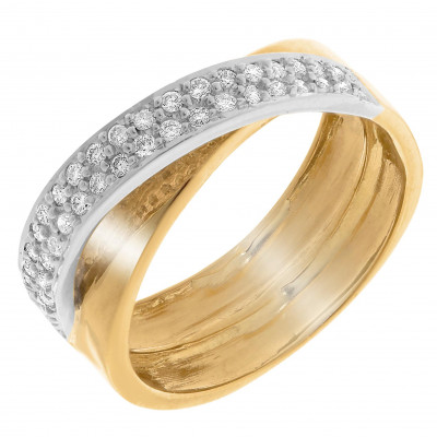 Orphelia® Women's Two-Tone 18C Ring - Silver/Gold RD-33386
