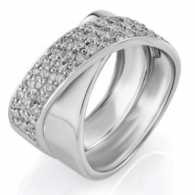 Orphelia® Women's Whitegold 18C Ring - Silver RD-33397