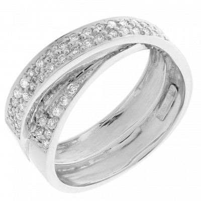 Orphelia® Women's Whitegold 18C Ring - Silver RD-33399