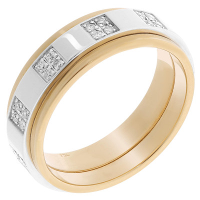 Women's Two-Tone 18C Ring - Silver/Gold RD-33402