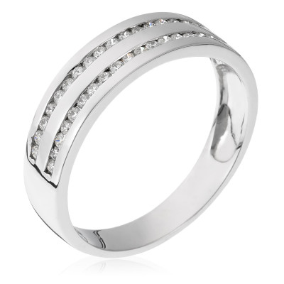 Orphelia® Women's Whitegold 18C Ring - Silver RD-3364