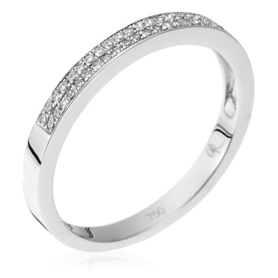 Orphelia® Women's Whitegold 18C Ring - Silver RD-3365