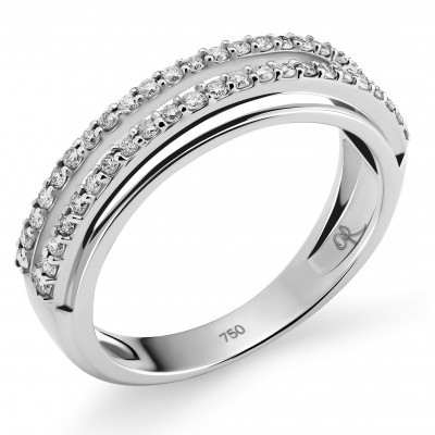 Orphelia® Women's Whitegold 18C Ring - Silver RD-3366