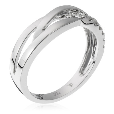 Orphelia® Women's Whitegold 18C Ring - Silver RD-3381