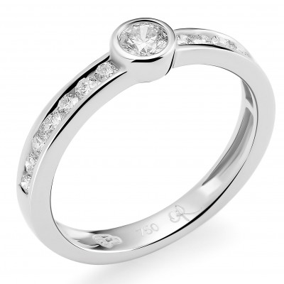 Orphelia® Women's Whitegold 18C Ring - Silver RD-3383