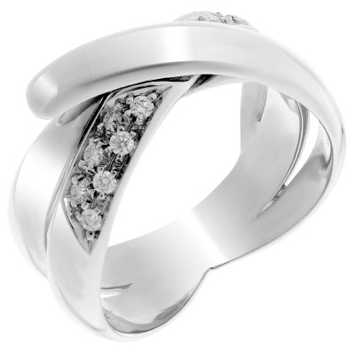 Orphelia® Women's Whitegold 18C Ring - Silver RD-3413