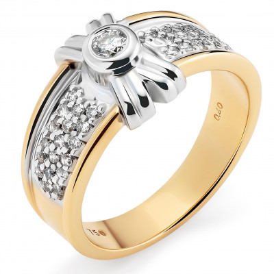 Orphelia® Women's Two-Tone 18C Ring - Silver/Gold RD-3696