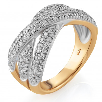 Women's Two-Tone 18C Ring - Silver/Gold RD-3718
