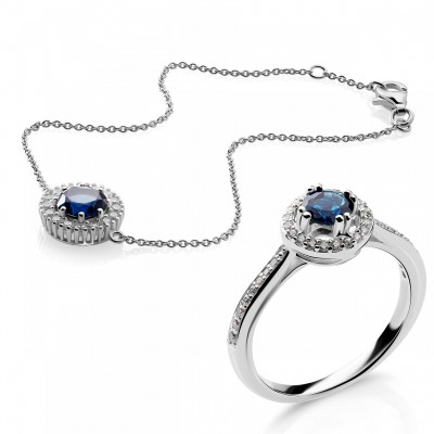 Orphelia® Women's Sterling Silver Set: Bracelet + Ring - Silver SET-7477/SA #1