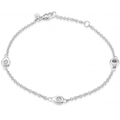 Orphelia® 'Arina' Women's Whitegold 18C Bracelet - Silver TR-005/1