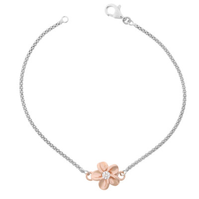 Orphelia® Women's Sterling Silver Bracelet - Silver/Rose ZA-7105