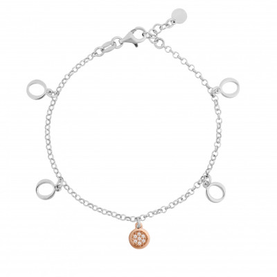 Orphelia® 'Maite' Women's Sterling Silver Bracelet - Silver/Rose ZA-7376 #1