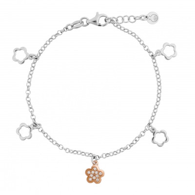 Orphelia® 'Nixie' Women's Sterling Silver Bracelet - Silver/Rose ZA-7377 #1