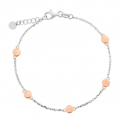 'Aurelie' Women's Sterling Silver Bracelet - Silver/Rose ZA-7385