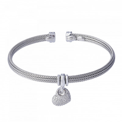 'Coeur' Women's Sterling Silver Bracelet - Silver ZA-7401