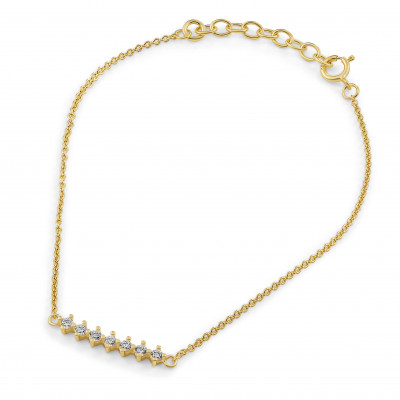Orphelia® 'Shine' Women's Sterling Silver Bracelet - Gold ZA-7546/G