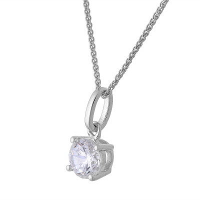 Women's Sterling Silver Chain with Pendant - Silver ZH-7010
