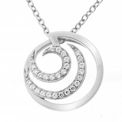 'Elaine' Women's Sterling Silver Chain with Pendant - Silver ZH-7084