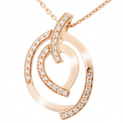 Orphelia® 'Celine' Women's Sterling Silver Chain with Pendant - Rose ZH-7114/RG