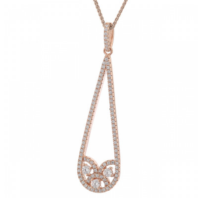 Orphelia® 'Tiziana' Women's Sterling Silver Chain with Pendant - Rose ZH-7276/RG