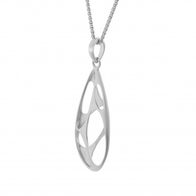 'Ava' Women's Sterling Silver Chain with Pendant - Silver ZH-7374