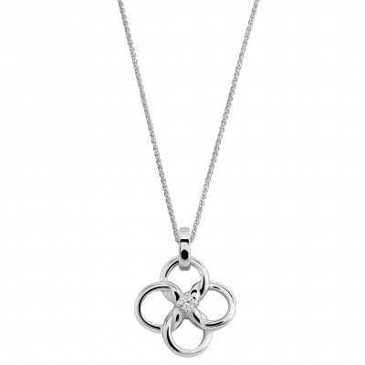 Orphelia® 'Aida' Women's Sterling Silver Chain with Pendant - Silver ZH-7472