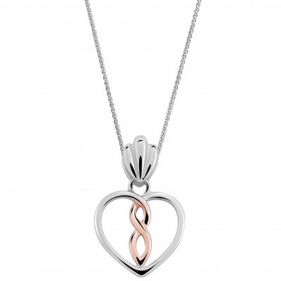 Orphelia® 'Delilah' Women's Sterling Silver Chain with Pendant - Silver/Rose ZH-7475