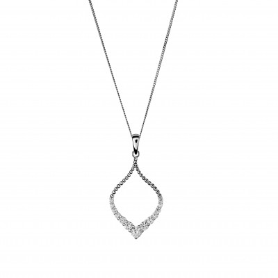 Orphelia® 'Grace' Women's Sterling Silver Chain with Pendant - Silver ZH-7493