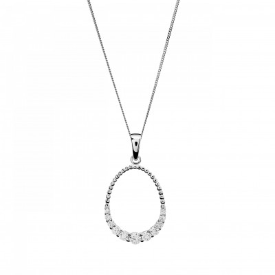 Orphelia® 'Aria' Women's Sterling Silver Chain with Pendant - Silver ZH-7494