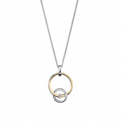 'Antoine' Women's Sterling Silver Chain with Pendant - Silver/Gold ZH-7503/1